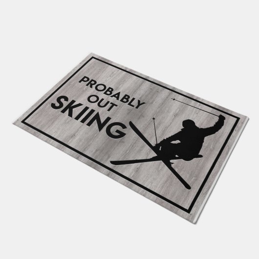 Probaly Out Skiing Simple Fußmatte (Schrägansicht)