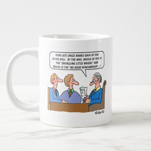 Probate Law Anwesen Lawyer Funny Anwalt Cartoon Jumbo-Tasse (Links)