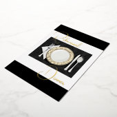 Probe Abendessen am Platz Fossil Schwarz Folieneinladung (Gedreht)