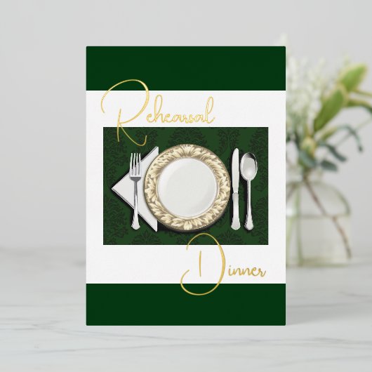 Probe Abendessen am Platz Fossilienplatz Grün grün Folieneinladung (Stehend vorne)