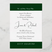 Probe Abendessen am Platz Fossilienplatz Grün grün Folieneinladung (Rückseite)