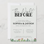 Probe Abendessen Cactus Watercolor Garden Einladung (Vorderseite)