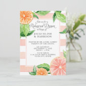 Probe Abendessen Citrus Pink Grapefruit Wasserfarb Einladung (Stehend Vorderseite)