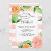Probe Abendessen Citrus Pink Grapefruit Wasserfarb Einladung (Vorne/Hinten)