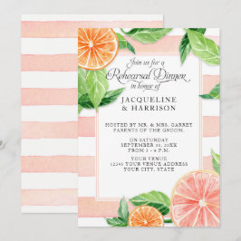 Probe Abendessen Citrus Pink Grapefruit Wasserfarb Einladung