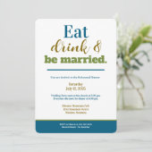 Probe Abendessen Drink und Verheiratet Lila sein Einladung (Stehend Vorderseite)