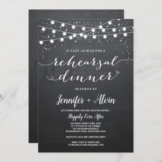 Probe Abendessen Einladung, Garten Licht Einladung (Vorne/Hinten)