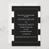 Probe Abendessen Einladung Schwarz-weißen Streifen (Vorderseite)