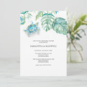 Probe Abendessen Einladung Wasserfarbenen Strand (Stehend Vorderseite)