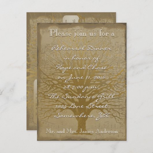 Probe Abendessen Goldene Eiche Postkarte (Vorne/Hinten)