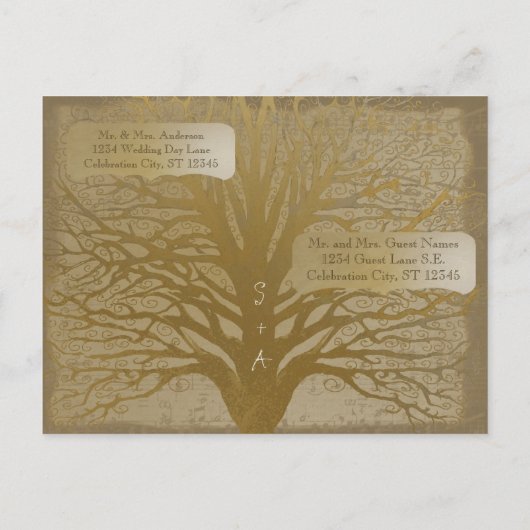 Probe Abendessen Goldene Eiche Postkarte (Rückseite)