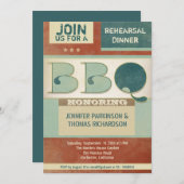 Probe Abendessen Grill Vintage Party Einladung (Vorne/Hinten)