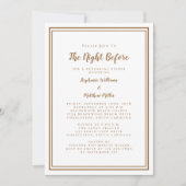 Probe Abendessen Hochzeit vor Braun Weiß Einladung (Vorderseite)