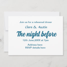 Probe Abendessen in der Nacht vor der einfachen mi Einladung