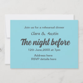 Probe Abendessen in der Nacht vor der einfachen mi Einladung