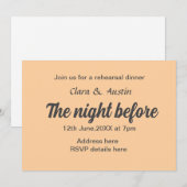 Probe Abendessen in der Nacht vor der einfachen mi Einladung (Vorne/Hinten)