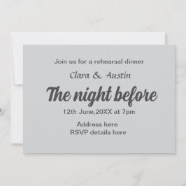 Probe Abendessen in der Nacht vor der einfachen mi Einladung