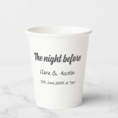 Probe Abendessen in der Nacht vor der einfachen mi Pappbecher (Vorderseite)