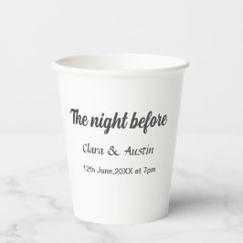 Probe Abendessen in der Nacht vor der einfachen mi Pappbecher