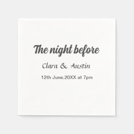 Probe Abendessen in der Nacht vor der einfachen mi Serviette