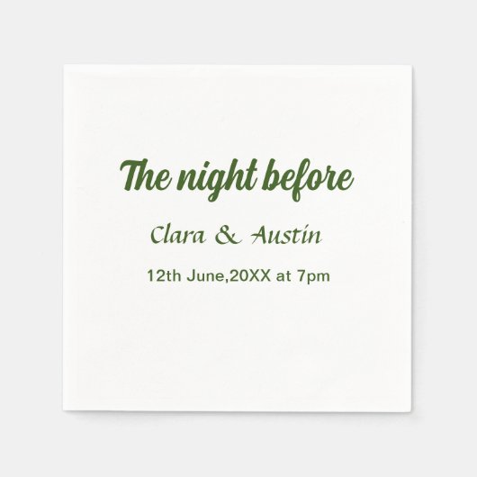 Probe Abendessen in der Nacht vor der einfachen mi Serviette (Vorderseite)