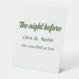 Probe Abendessen in der Nacht vor der einfachen mi Sockelschild