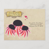 Probe Abendessen Rosa Lila Wildblume Blumen Einladungspostkarte (Rückseite)