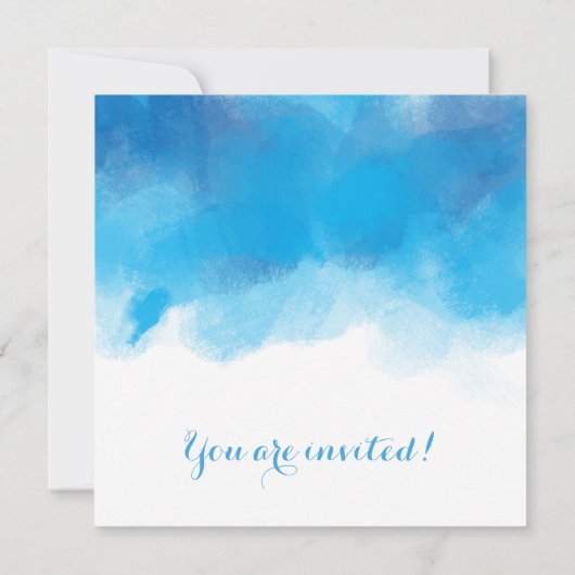 Probe Abendessen Sommerblau Farbe Einladung (Rückseite)