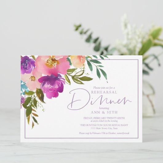 Probe Abendessen Verlobung Einladung (Stehend Vorderseite)