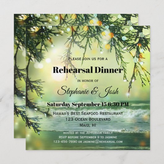 Probe am feinen Strand Einladung (Vorne/Hinten)