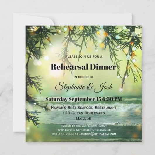 Probe am feinen Strand Einladung (Vorderseite)