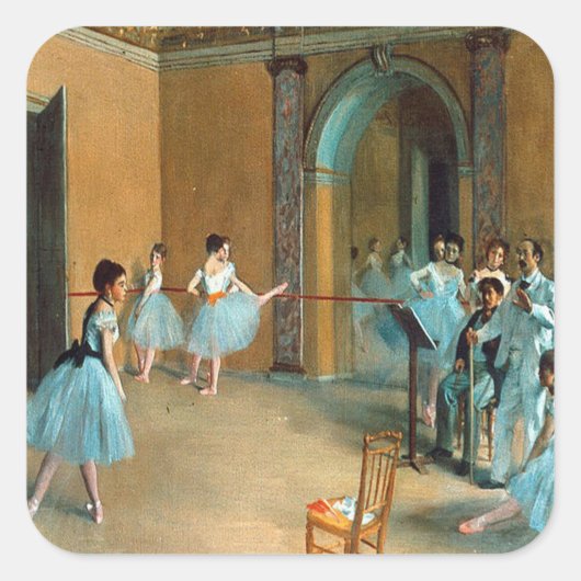 Probe am Foyer der Oper La Rue Quadratischer Aufkleber (Vorderseite)