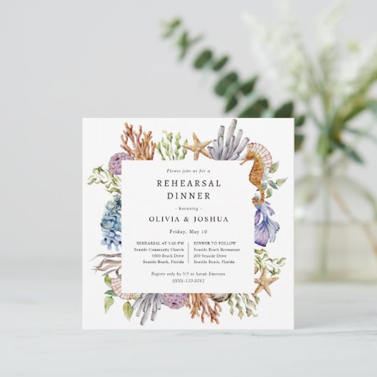 Probe am Strand Einladung (Stehend Vorderseite)