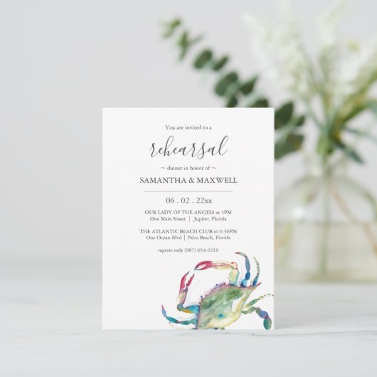 Probe am Strand Einladung Vorlage (Stehend Vorderseite)