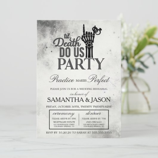 Probe bis zum Tod Einladung (Stehend Vorderseite)