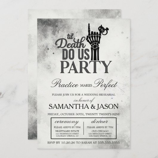 Probe bis zum Tod Einladung (Vorne/Hinten)