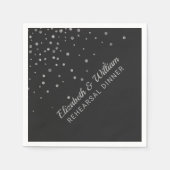 Probe | Black Silver Confetti Wedding Serviette (Vorderseite)