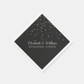 Probe | Black Silver Confetti Wedding Serviette (Ecke)
