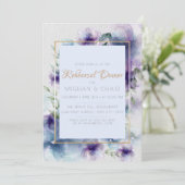 Probe | Blauviolette Wasserfarben Einladung (Stehend Vorderseite)