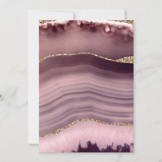Probe Blush and Gold Agate Einladung (Rückseite)