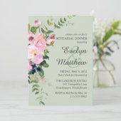 Probe Blush Pink Rose Blumenstrauß Einladung (Stehend Vorderseite)