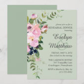 Probe Blush Pink Rose Blumenstrauß Einladung (Vorne/Hinten)