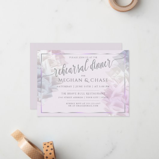 Probe | BOHO Lilac Ombré Ruffles Mitteilungskarte (Vorderseite/Rückseite Beispiel)