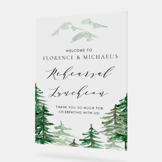 Probe Brunch im Wald Acrylschild (Winkel)