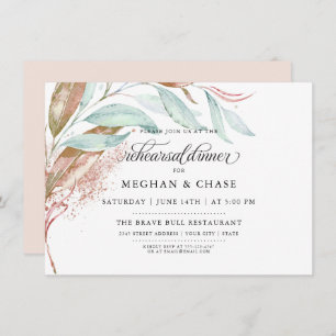 PROBE Coral Copper Aqua Wassercolor Foliage Einladung