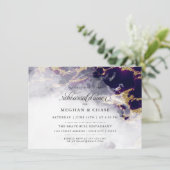 Probe | Deep Amethyst Watercolor Geode Einladung (Stehend Vorderseite)