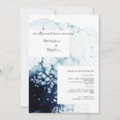 Probe der blauen Hochzeit in Urlaubsort Einladung (Vorderseite)