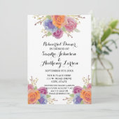 Probe der blühenden Wasserfarbe Einladung (Stehend Vorderseite)