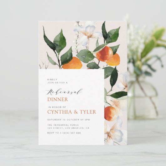 Probe der Zitrusfrüchte Einladung (Stehend Vorderseite)