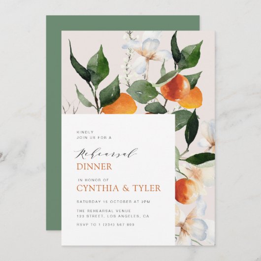 Probe der Zitrusfrüchte Einladung (Vorne/Hinten)